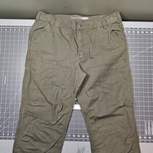 Carhartt Pants Mens 40x32 Double Knee Front Brown Canvas Carpenter Work Outdoors